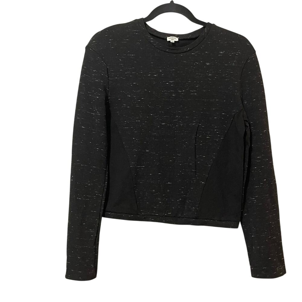 Aritzia Wilfred Grey Space Die Cropped Crew Neck Sweater Womens XS Pullover